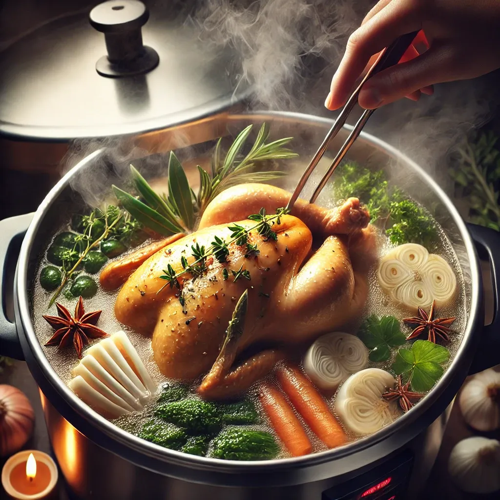 압력솥 닭백숙 ~ 삼 없는 삼계탕끓이는법