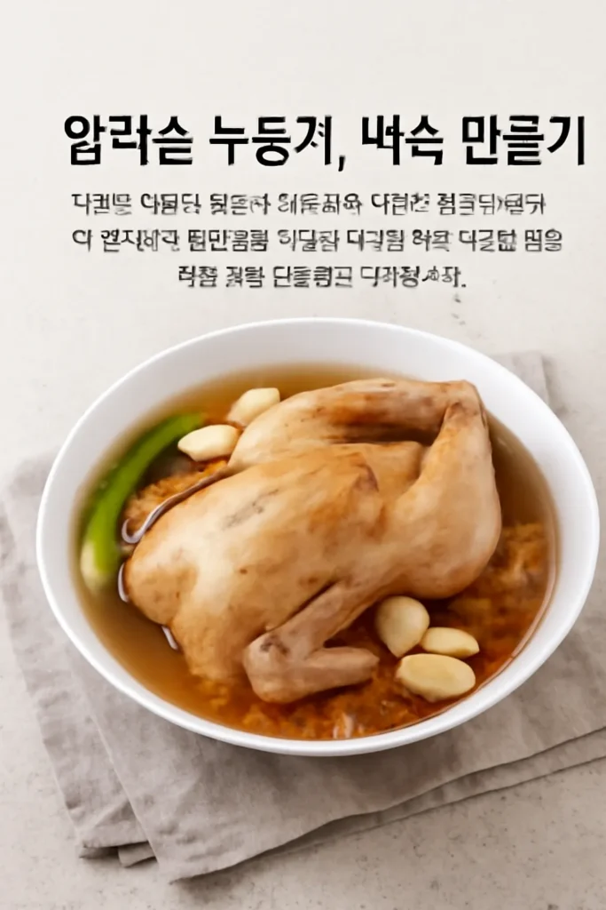압력솥 누룽지 백숙