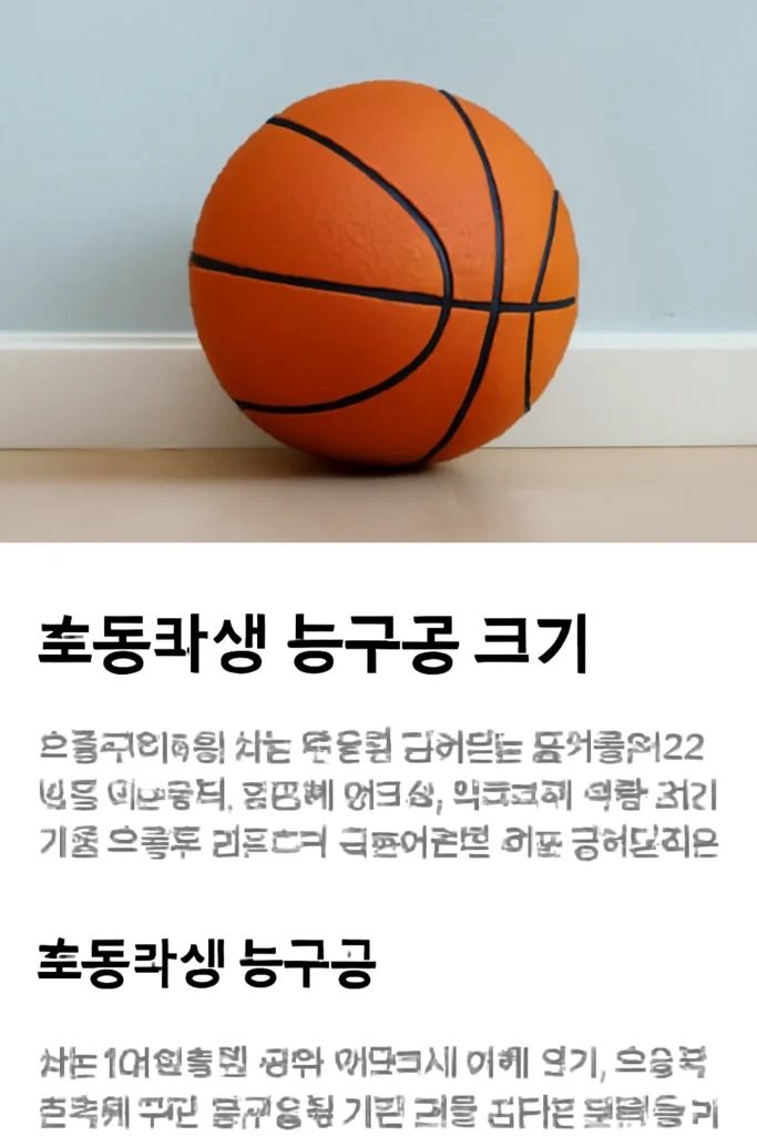 초등학생 농구공 크기